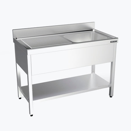 Fregadero con bastidor y estante