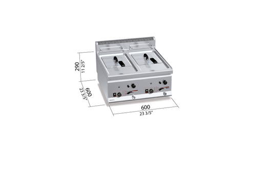 Freidora a Gas Sobremesa 8+8 litros Bert´os 600