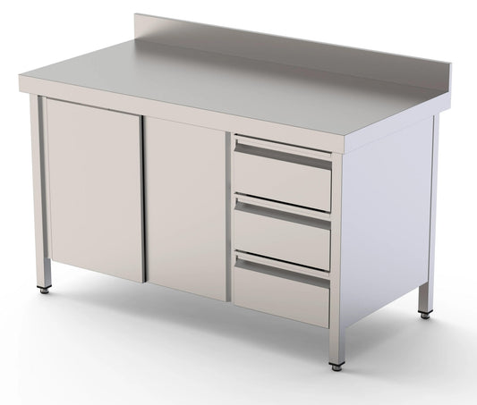 Mesa con puertas y cajones