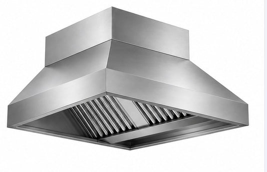 Campana extractora central con plenum de acero inoxidable AISI 304 – 3000x1600x680 mm INACECROM