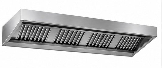 Campana extractora baja de acero inoxidable AISI 304 – 3000x1200 mm INACECROM